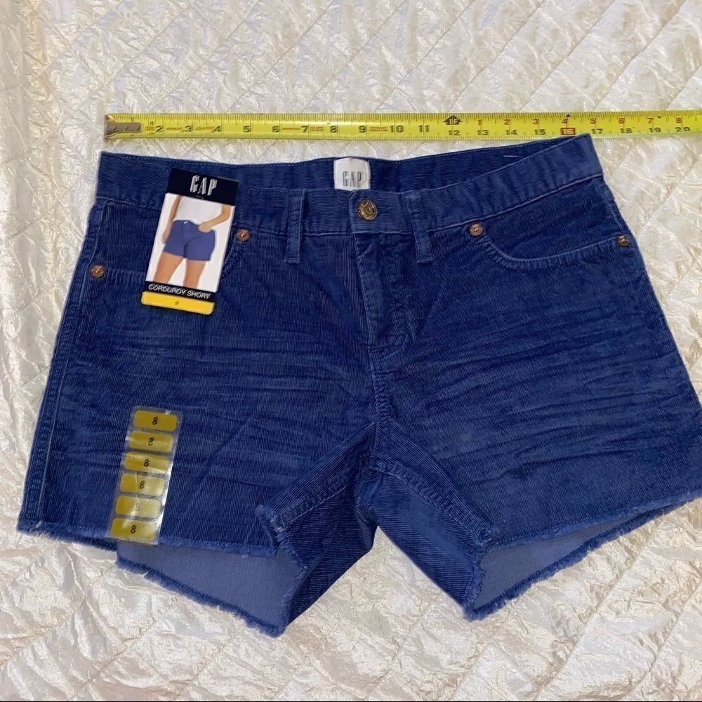 Gap frayed him stretch corduroy mid rise b…